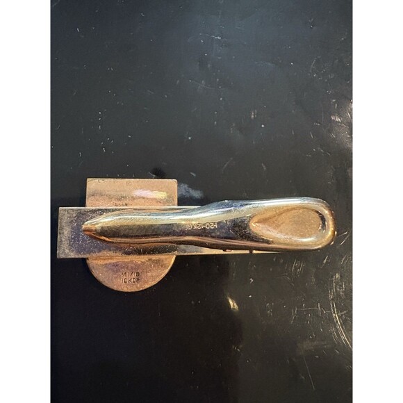 Horse Head Horseshoe Equestrian Tie Bar Clip Gold Jewelry - Picture 2 of 3